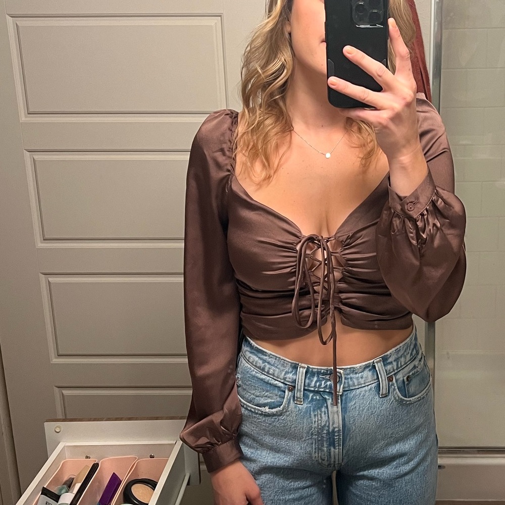 Satin Going Out Top
